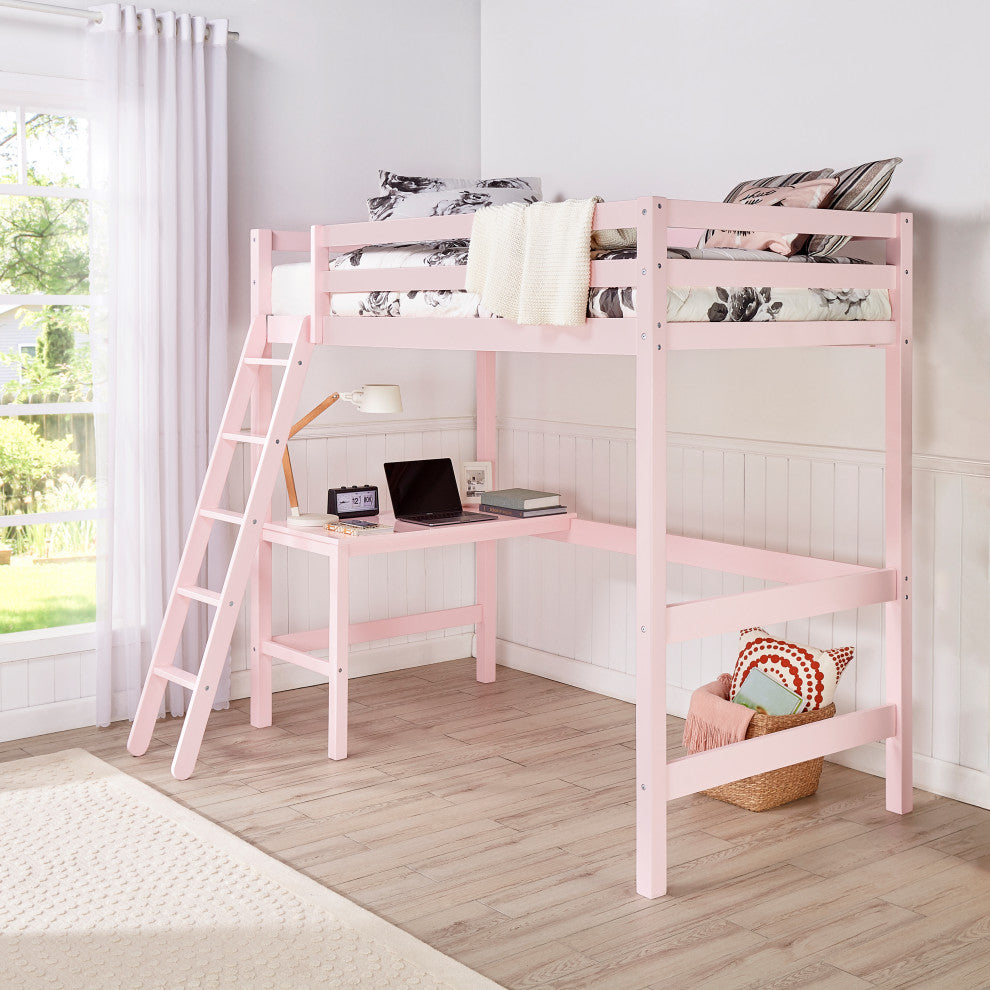 Hillsdale Caspian Twin Loft Bed, Pink