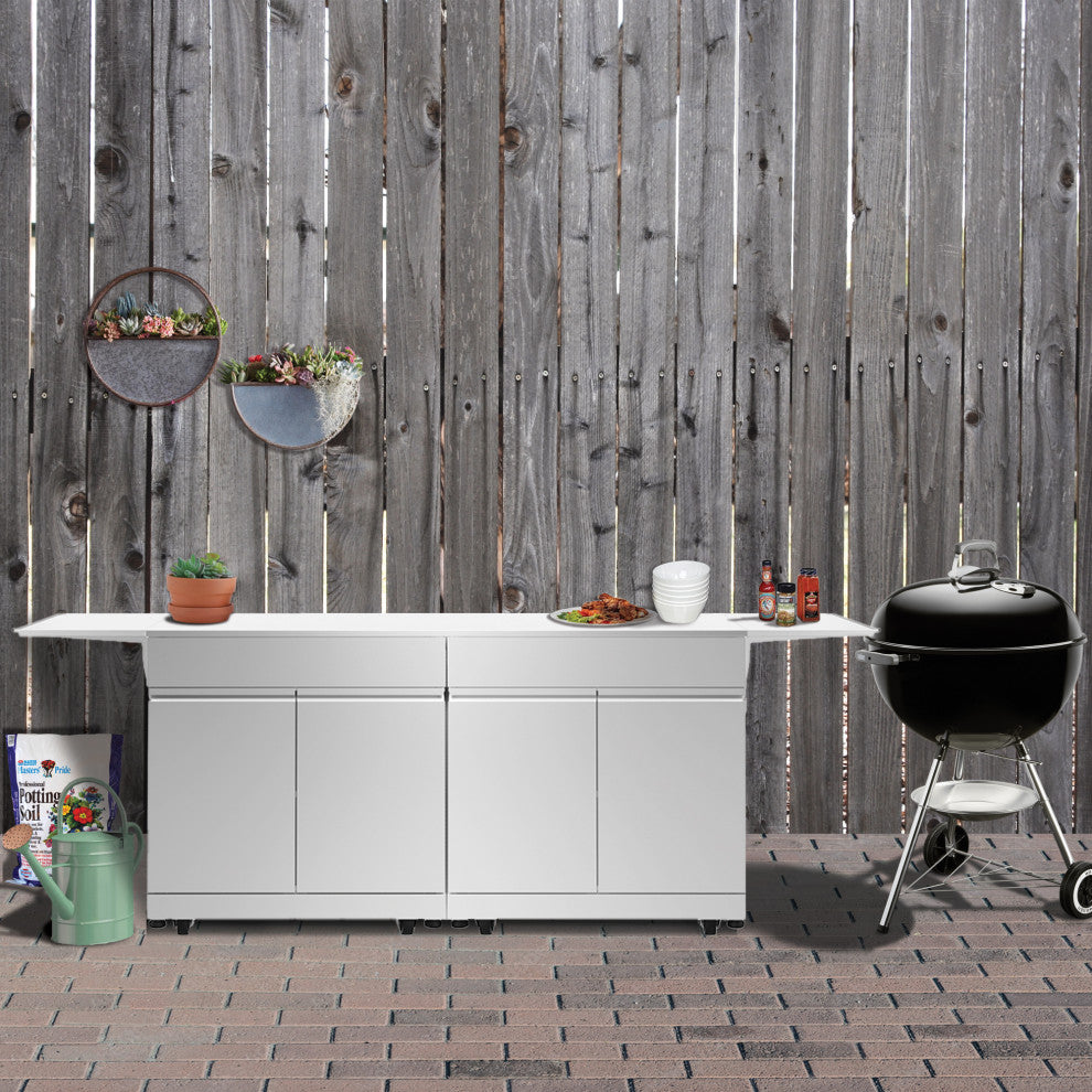 Transolid OUC64 Double Utility Cabinet, Standard, Stainless Steel, Double Utility Cabinet With Folding Shelves