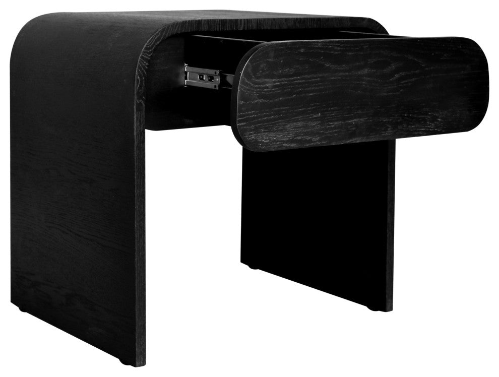 Meridian Furniture Cresthill Nightstand, Black Oak Wood