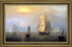 Fitz Hugh Lane Shipping in Down East Waters Framed Premium Canvas Print, 18"x27"