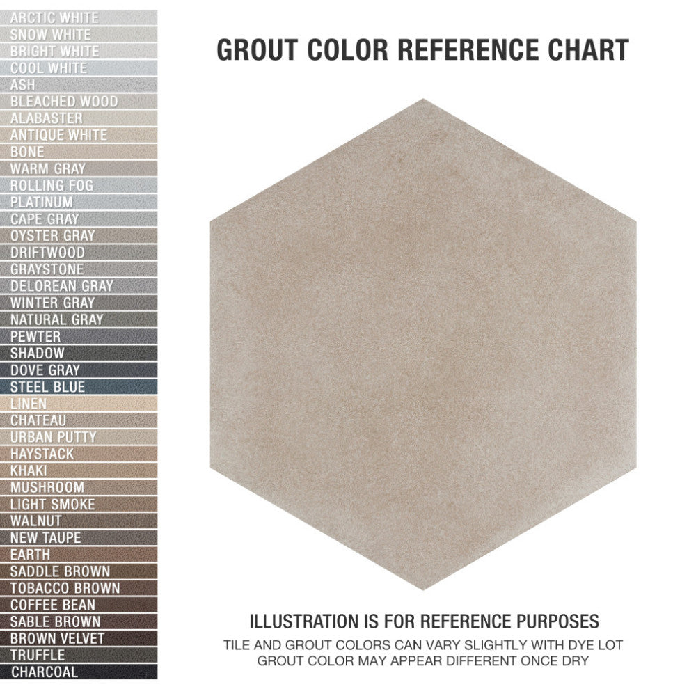 Matter Hex Taupe Porcelain Floor and Wall Tile