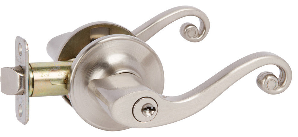 Callan Lexington Keyed Entry Lever Set, Satin Nickel