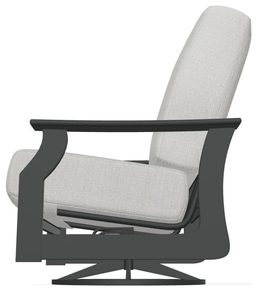 St. Catherine Deep Seat Outdoor Swivel Rocker, Grasscloth Cloud/Graphite