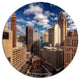 Amazing Urban City With Skyline, Cityscape Round Metal Wall Art, 36"