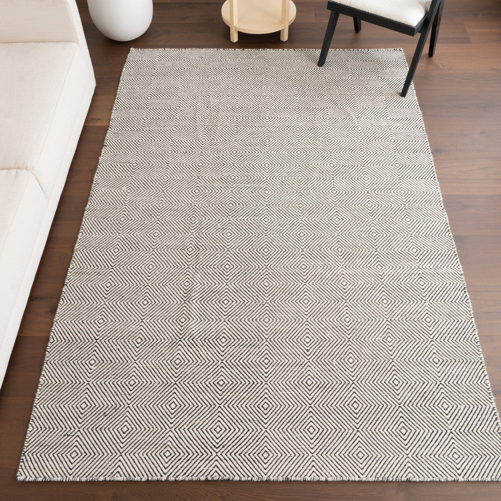 Nuloom Hand-Tufted Trellis Rug, Ivory 4'x6'