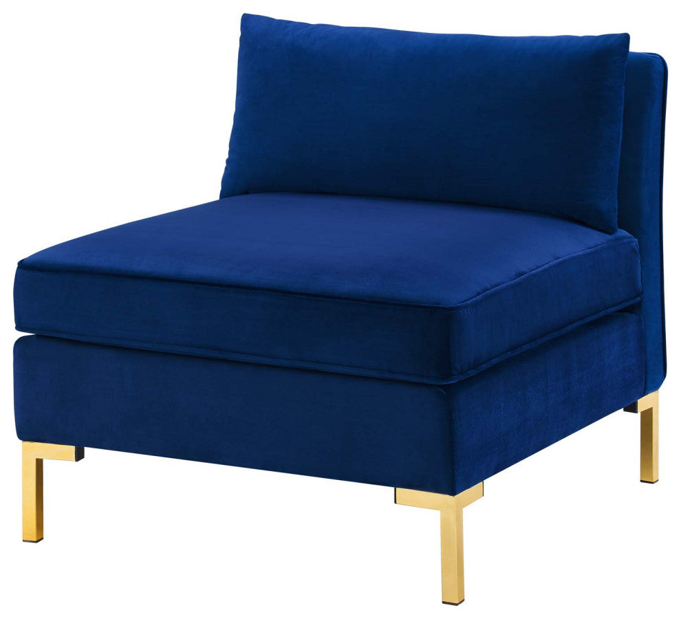 Sectional Sofa Set, Velvet, Blue Navy, Modern, Living Lounge Hotel Hospitality
