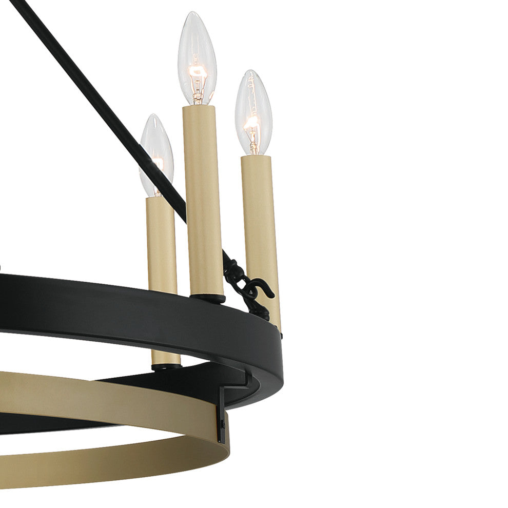 12 Light Candle Style Wagon Wheel Chandelier