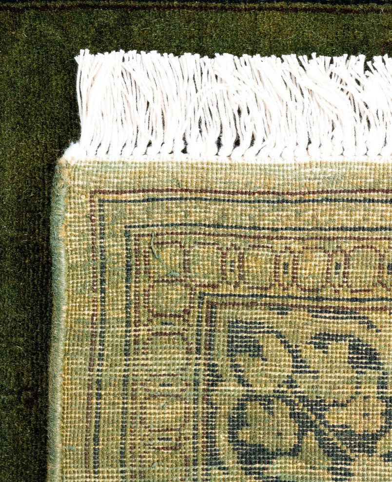 Overdyed One-of-a-Kind Hand-Knotted Area Rug Green, 2' 8" x 8' 8"