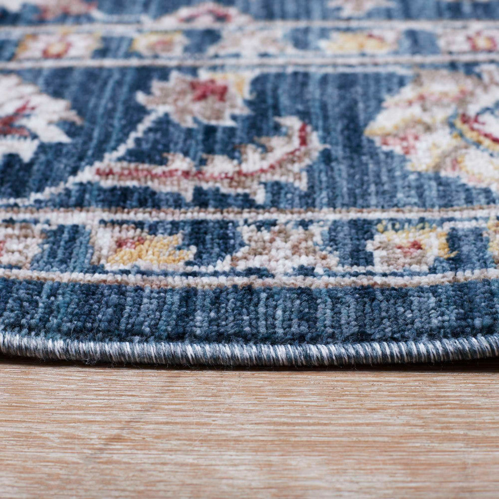 Heirloom Sarouk Area Rug, Navy, 2'x2'11"
