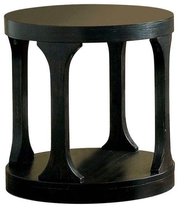 Benzara BM123836 Carrie Transitional End Table, Antique Black