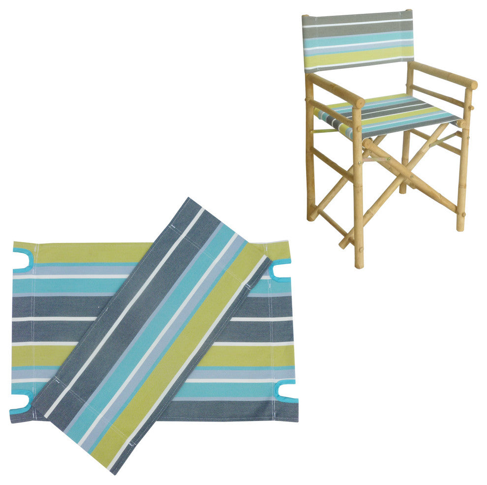 Canvas For Director Chair, Green Stripes