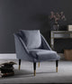Elegante Velvet Upholstered Accent Chair, Gray