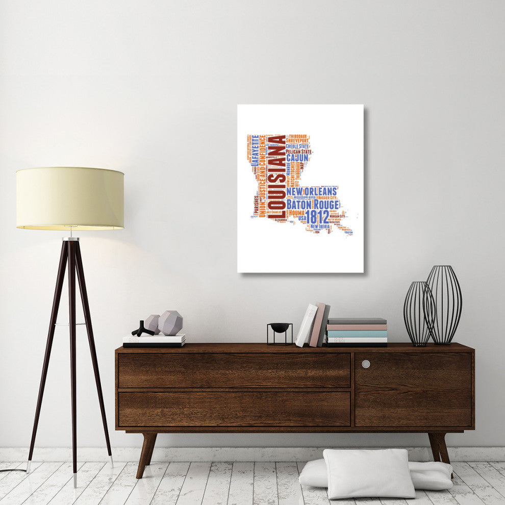 "Louisiana Word Cloud Map" Fine Art Print