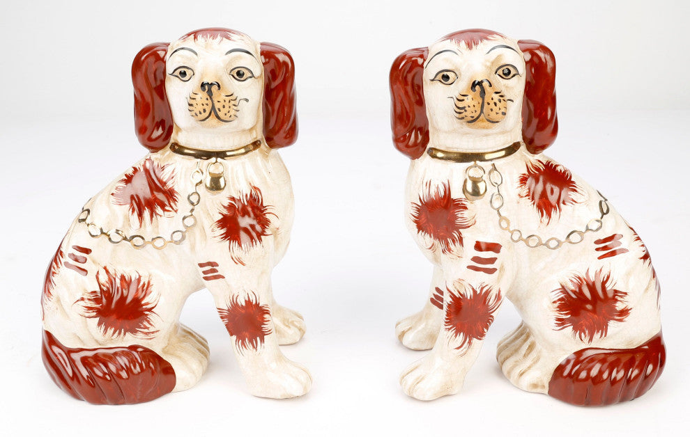 Saunders Ceramic 8" Staffordshire Dog Pair