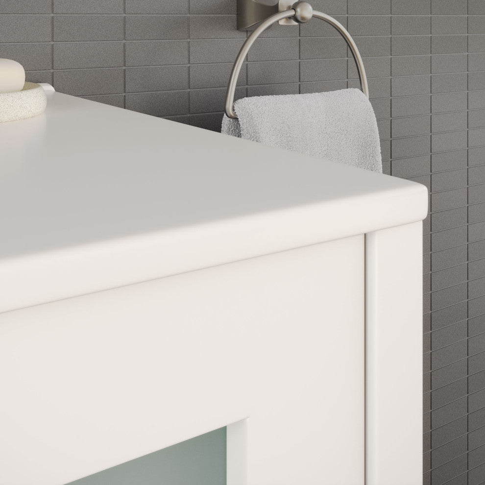 The Pullman Bathroom Vanity, White, 36", Single Sink, Freestanding