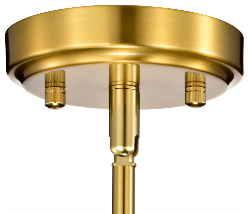 1-Light Gold Mini Pendant With White Cylindrical Glass Shade