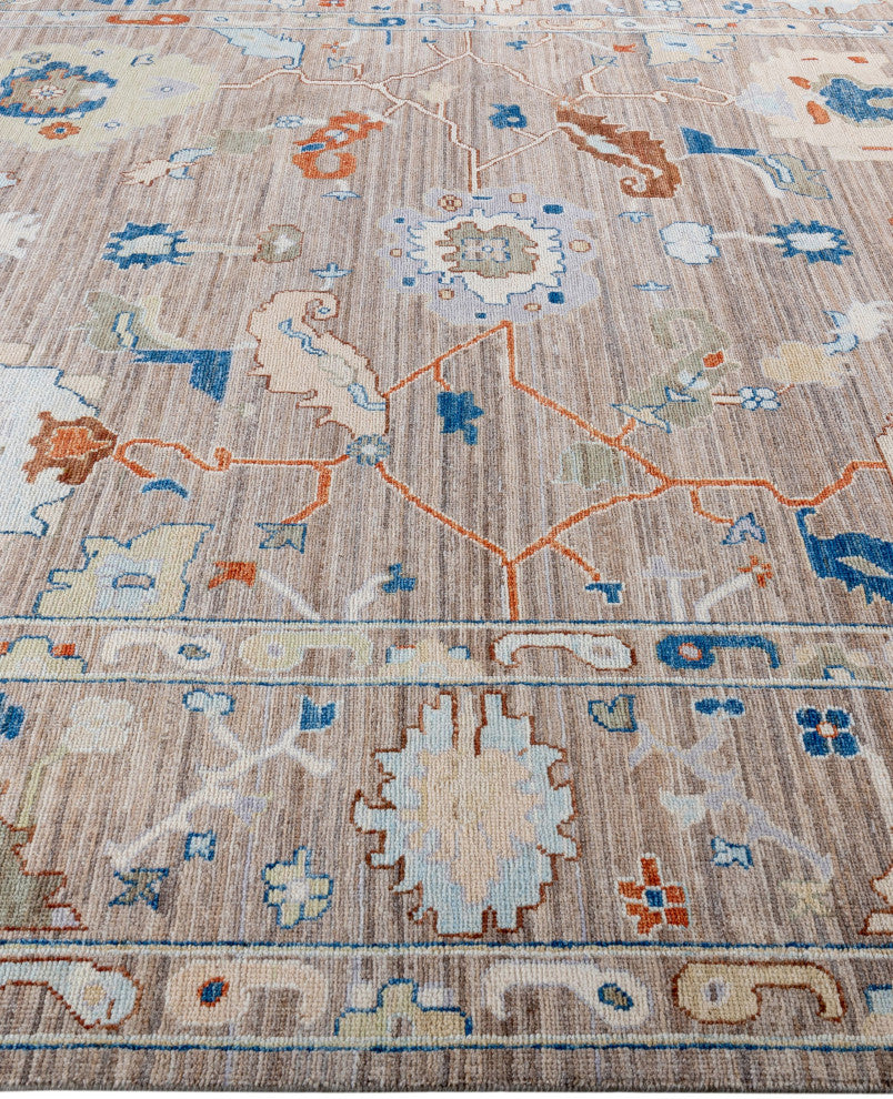 Oushak One-of-a-Kind Hand-Knotted Area Rug Beige, 8'2" x 9'9"