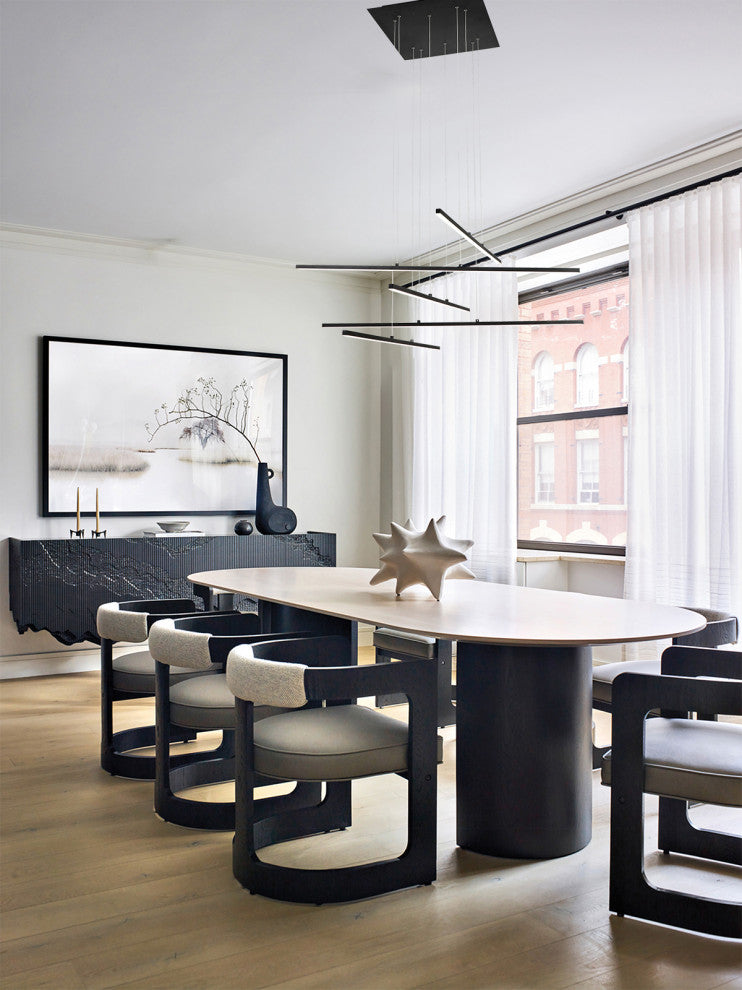 Black Linear Multi-Light Pendant