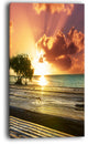 "Boardwalk on Beach Under Cloudy Sky" Modern Landscape Wall Art Canvas, 20"x40"