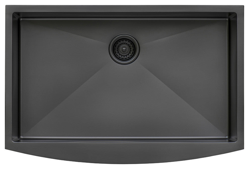 36-inch Farmhouse Sink - Gunmetal Black Matte Stainless Steel - RVH9880BL
