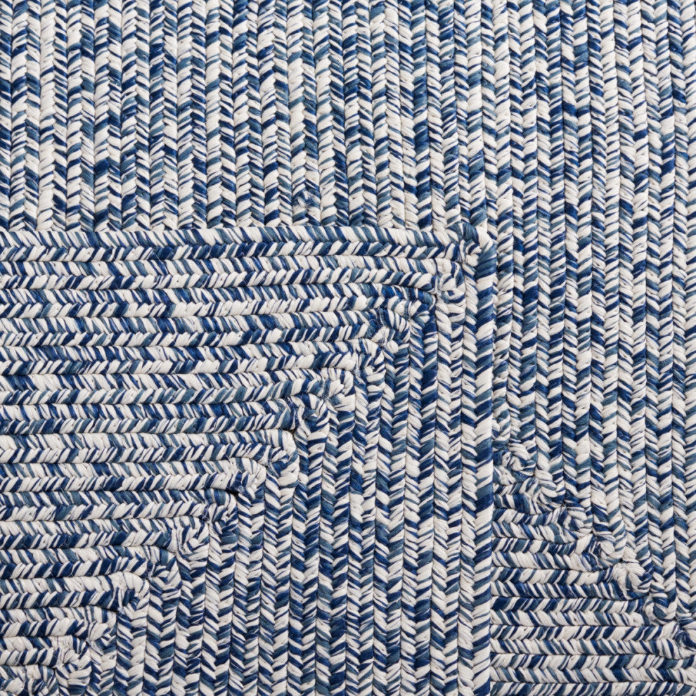 Safavieh Braided BRA201 Rug Machine-Washable, Dark Blue/Ivory, 8' Square