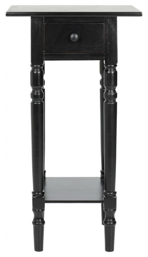 Safavieh Sabrina End Table With Storage Drawer, Distressed Black