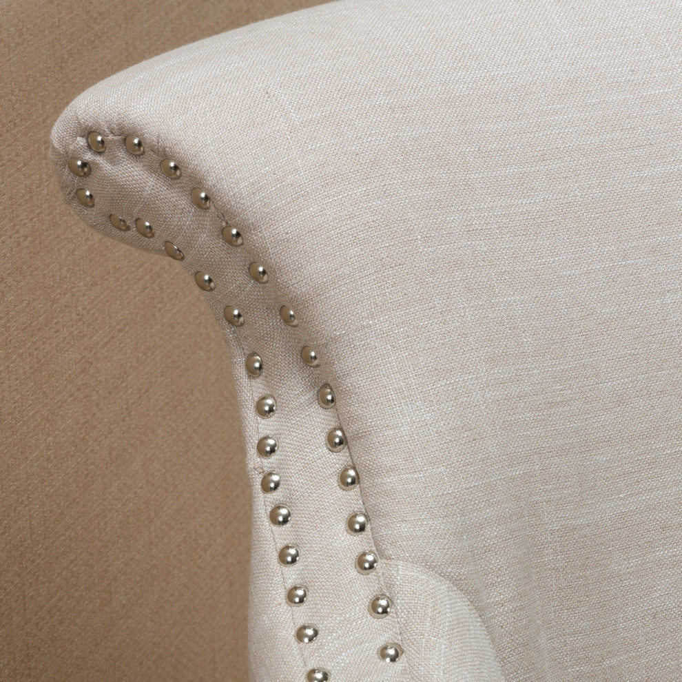 GDF Studio Baldwin Light Beige Fabric Arm Chair