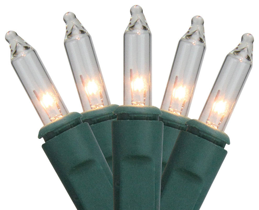 4' X, 6' Clear Twinkling Mini Net Style Christmas Lights, Green Wire