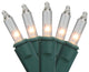 4' X, 6' Clear Twinkling Mini Net Style Christmas Lights, Green Wire