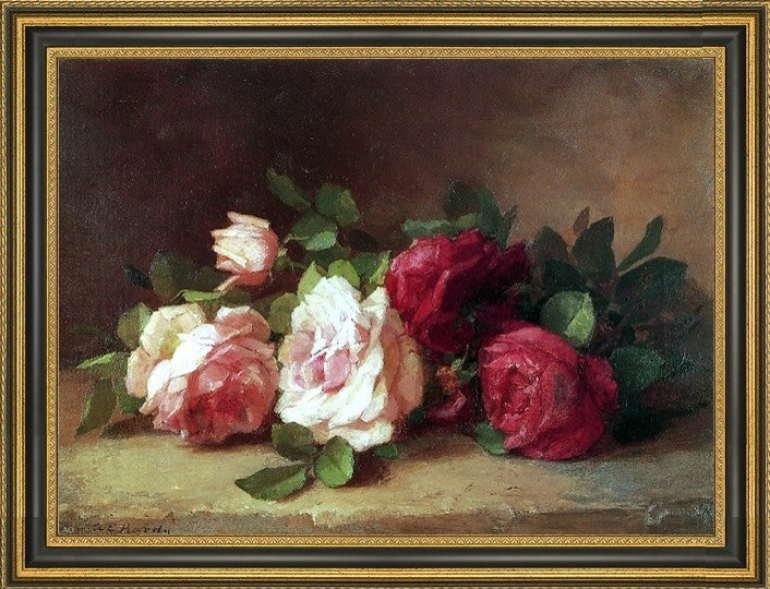 Anna Eliza Hardy Roses  Framed Premium Canvas Print, 18"x27"