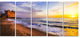 "Castle Santa Severa Over Sunset Italy" Seascape Wall Art, 5 Panels, 60"x28"