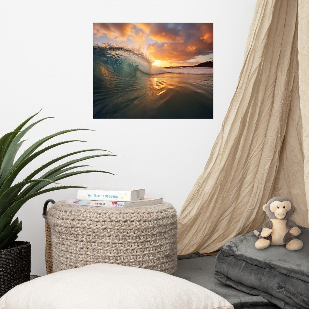 Coastal Art: Ephemeral Whispers Realism Painting Digital Artwork Loose Art Print, 16" X 20"