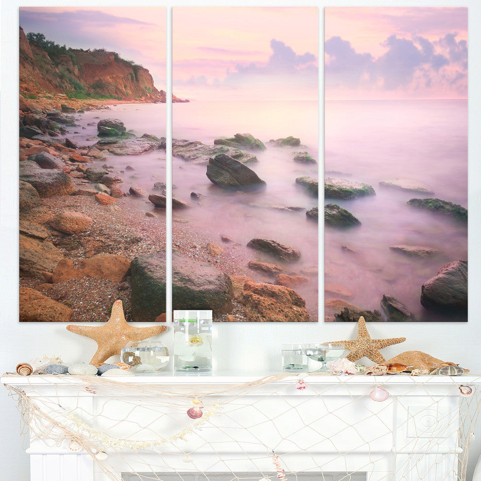 "Colorful Sunset Over the Sea" Metal Wall Art, 3 Panels, 36"x28"