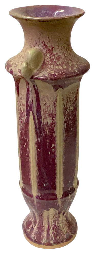 Plum Purple Distressed Ceramic Elephant Head Artistic Narrow Vase Hws1505