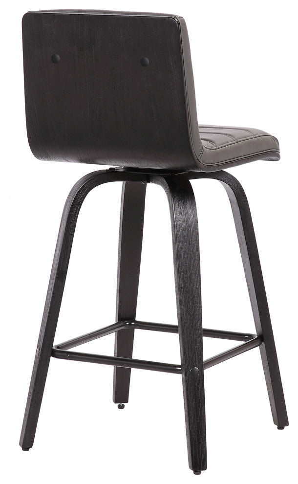 Vienna 26" Counter Height Barstool With Gray Faux Leather