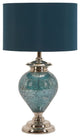 Handcrafted Metal Mosaic Blue Table Lamp
