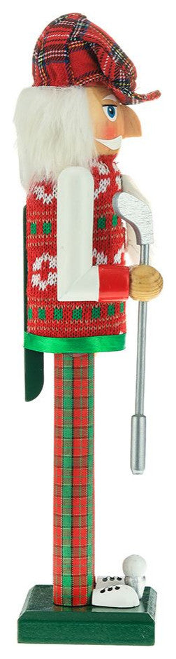 Kurt Adler 15" Red and Green Golfer Nutcracker
