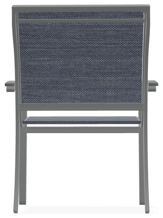 Bazza Sling Stackable Outdoor Dining Chair, Augustine Denim/Graphite