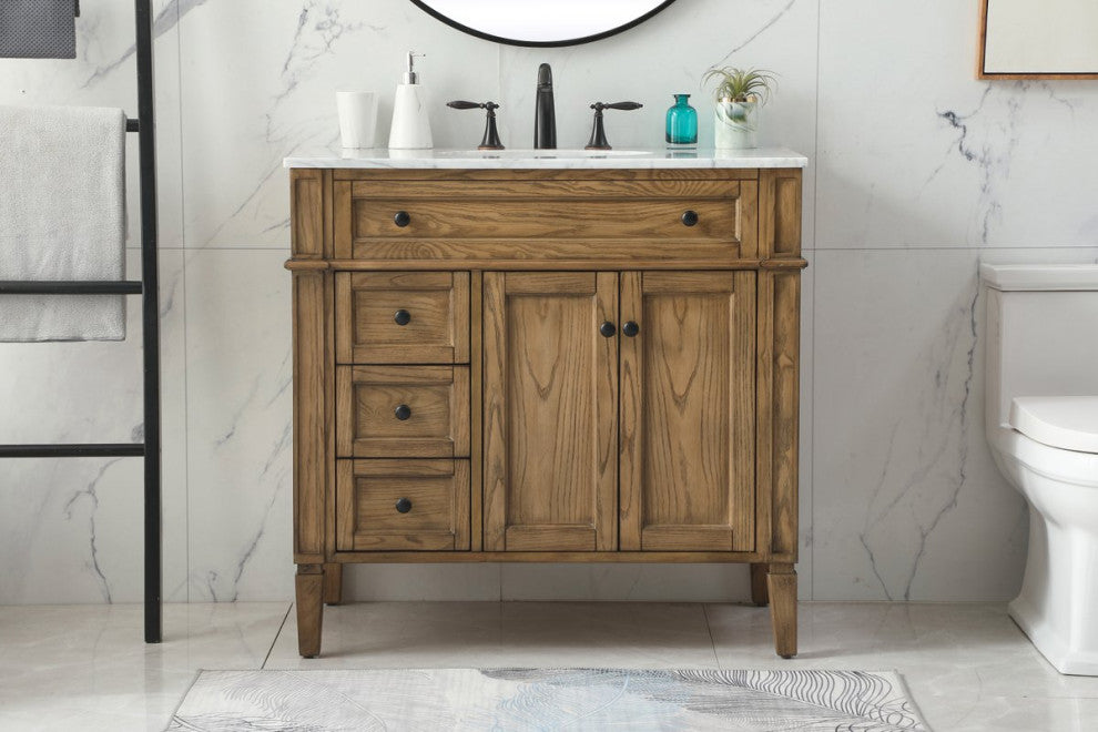 Elegant VF12536DW 36" Single Bathroom Vanity, Driftwood