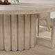 Tiber Oak Wood Round Dining Table, 70", Whitewash