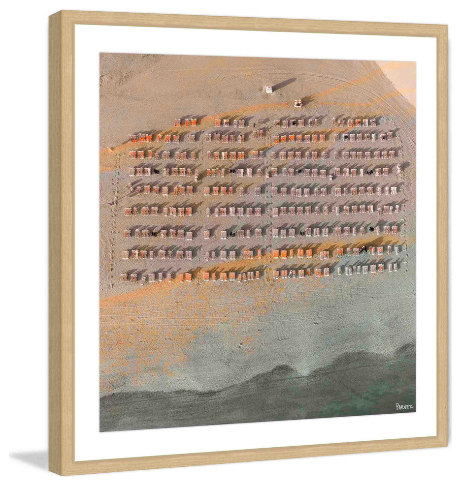 "Tidy Beach Chairs" Framed Painting Print, 24"x24"