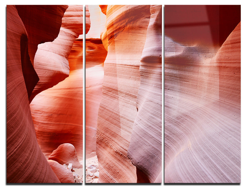 "Sun Rays in Antelope Canyon" Photo Metal Wall Art, 3 Panels, 36"x28"