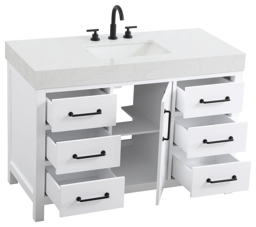 Home Living 48" Single Bathroom Vanity, White