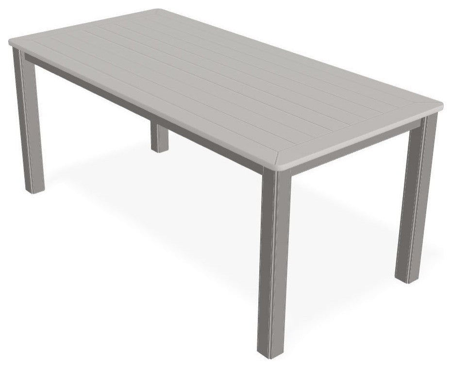 21" x 42" Rectangular Marine Grade Outdoor Coffee Table, Warm Gray
