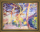 Henri Edmond Cross Under the Pines - 18" x 24" Framed Premium Canvas Print