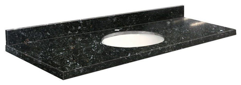 Quartz 61"x22" Vanity Top, Single Faucet Hole, Interlude, White Bowl