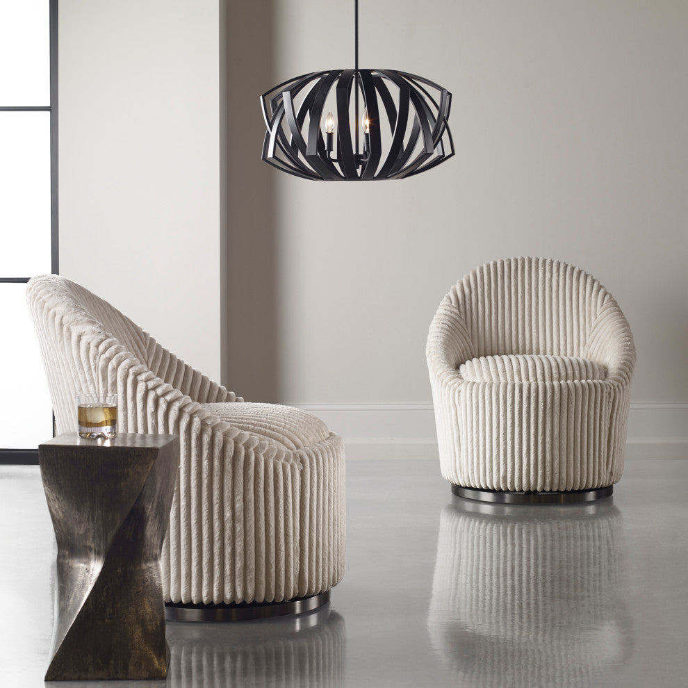 Uttermost Thales Black Geometric 3-Light Pendant