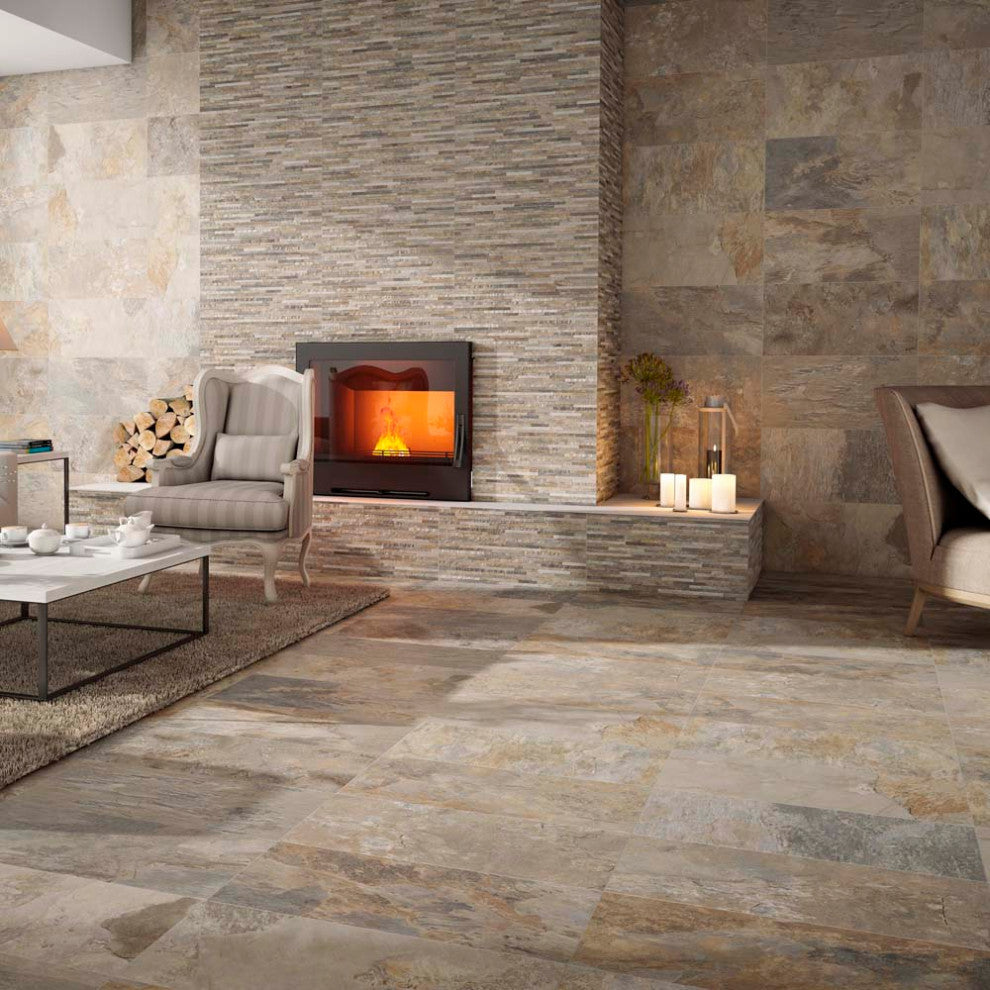 Ardesia Ocre Porcelain Floor and Wall Tile