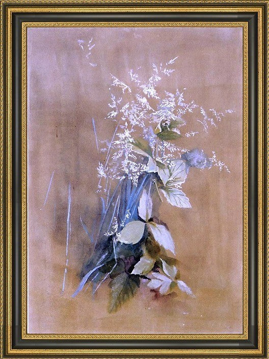 Fidelia Bridges Grass and Poison Ivy  Framed Premium Canvas Print, 18"x27"