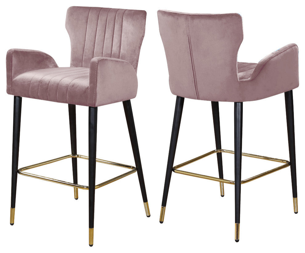 Luxe Velvet Stool (Set of 2), Pink
